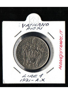 1931 1 Lira  Anno IX  Q/Fdc Nickel Pio XI